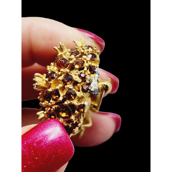 Vintage Beautiful Rhinestone Pineapple  Attributed To Alice Caviness (A1117) - Picture 2 of 7